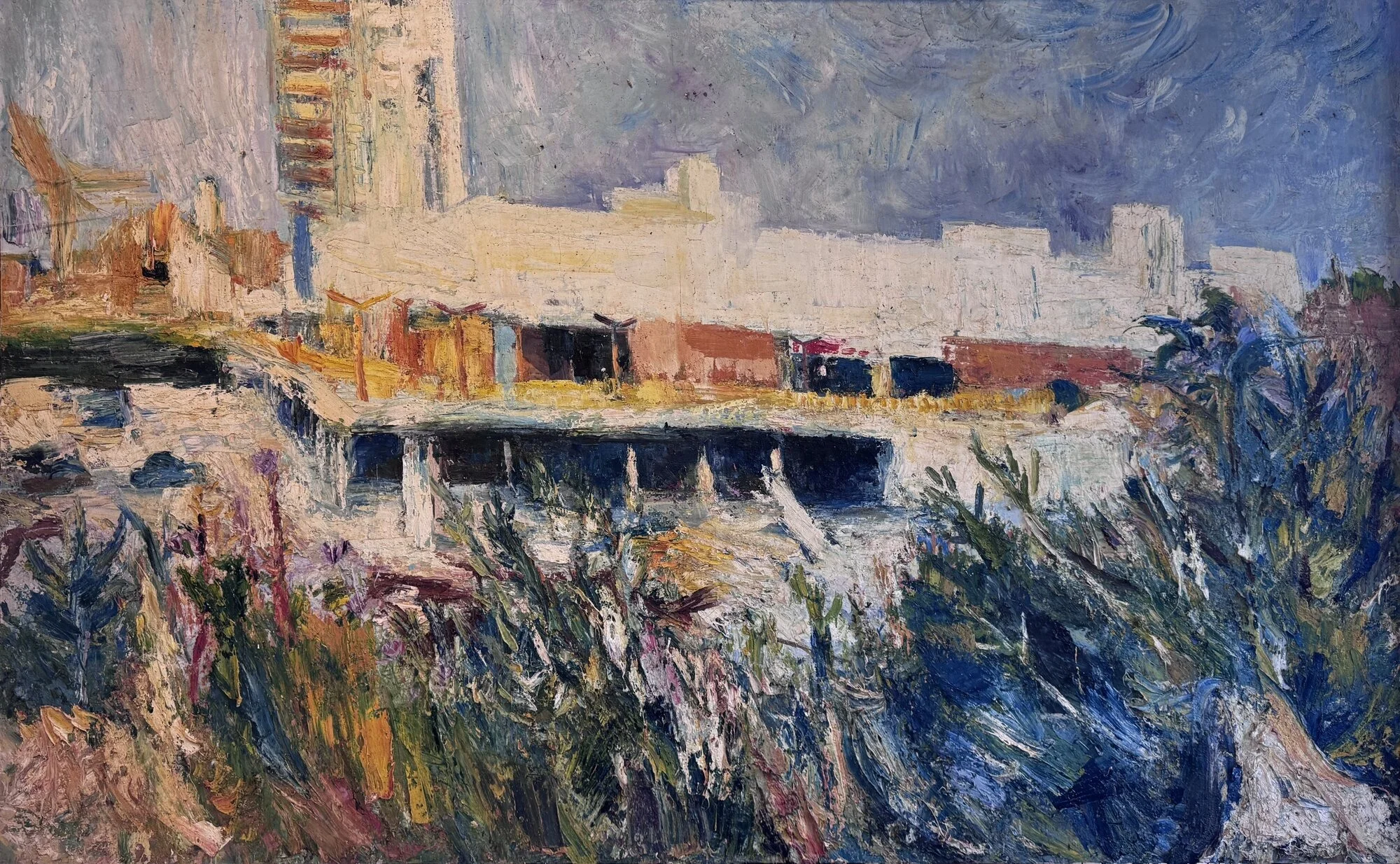New Shopping Centre, Autumn, 1971, 155 x 244cm